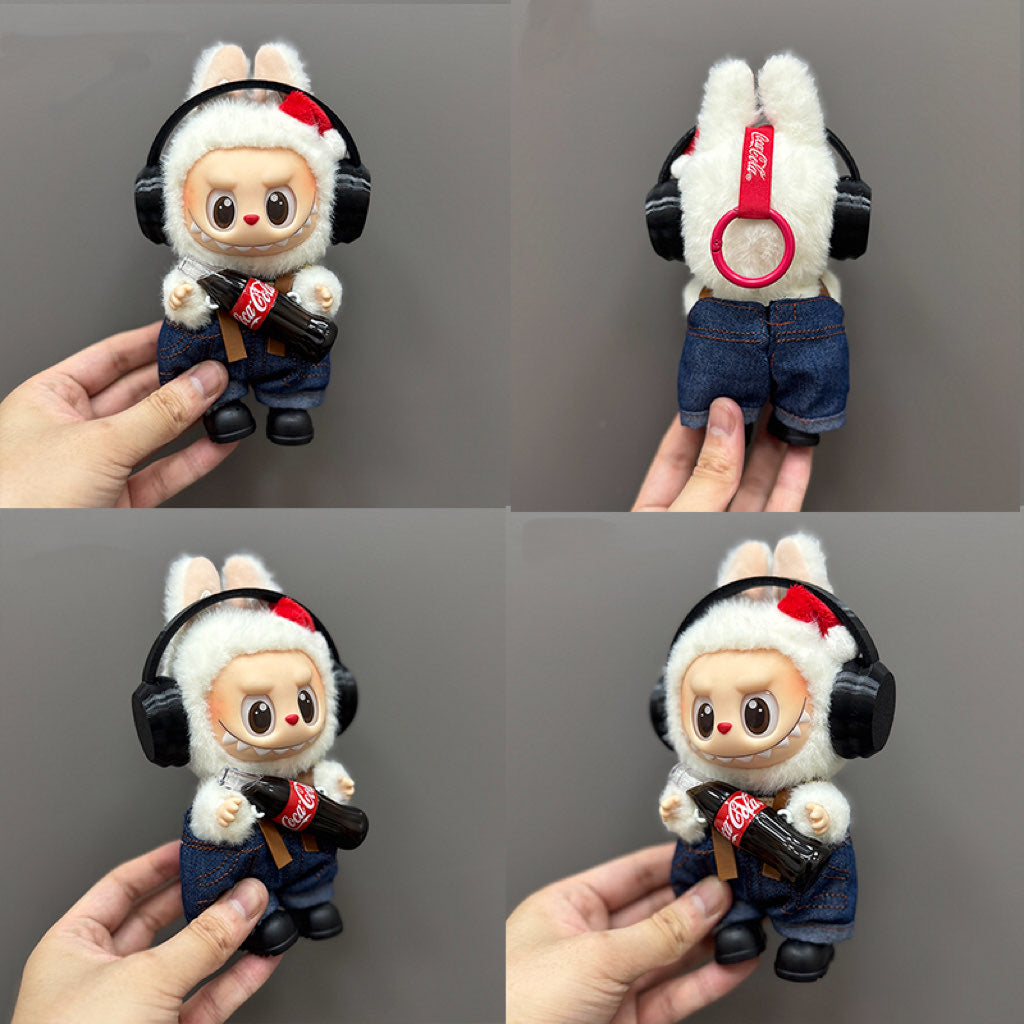 Labubu Doll – Cozy Bunny Outfit with Headphones & Cola Bottle