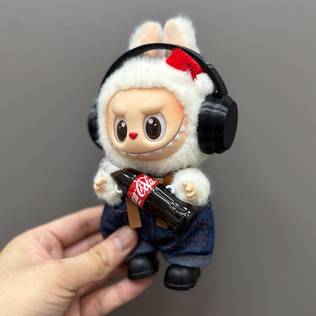 Labubu Doll – Cozy Bunny Outfit with Headphones & Cola Bottle